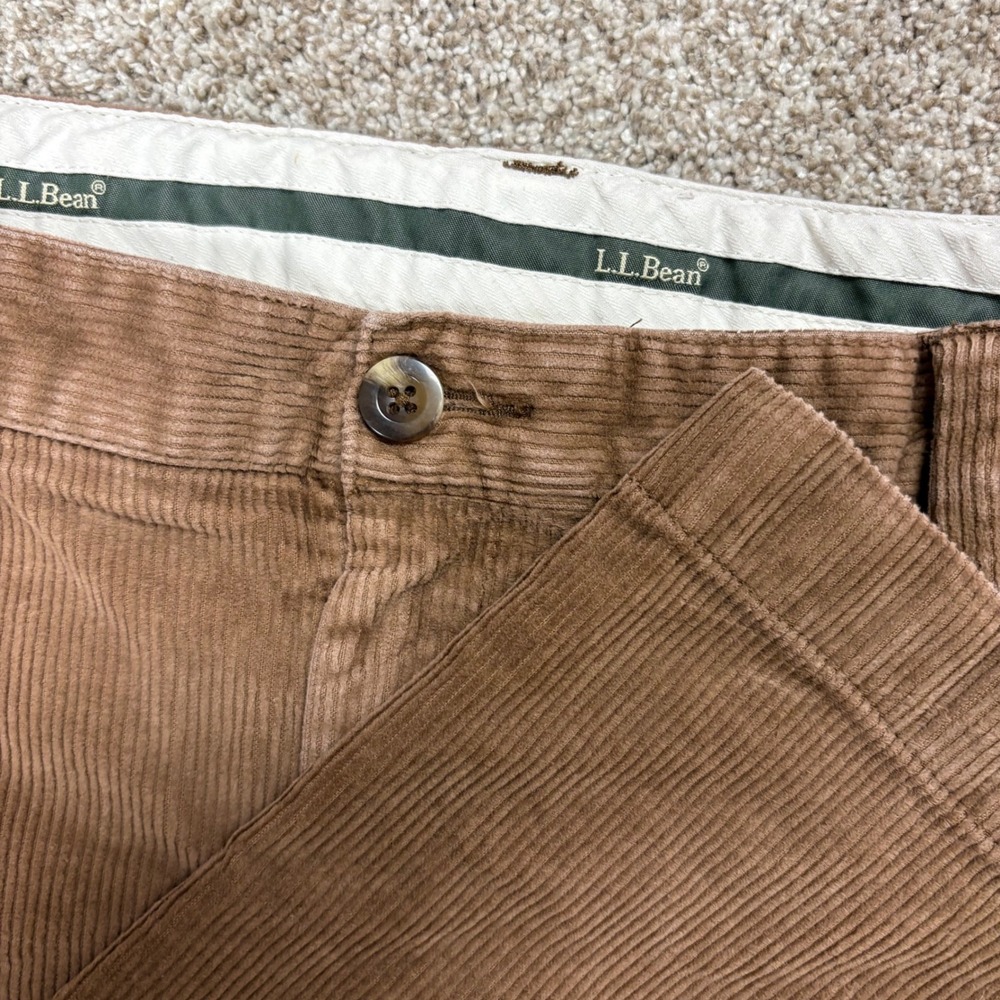 L.L.Bean Corduroy Pants Mens 42x30 Brown Comfort Waist Stretch Y2K Skater Fall